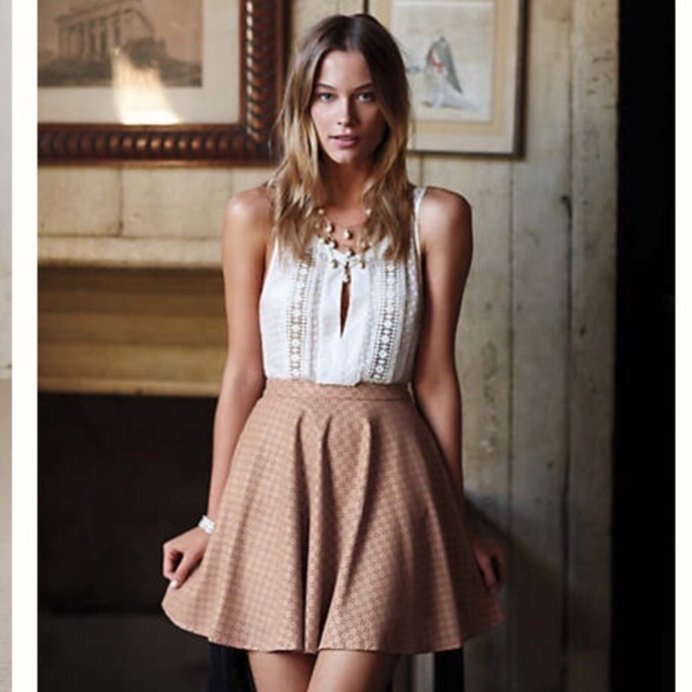 Anthropologie astral swing vegan leather skirt